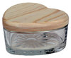 Vaso di vetro con coperchio in legno - cuore
