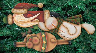 Christmas Flyers Ornaments - 3 sagome in legno