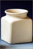 Barattolo quadrato in ceramica biscotto bianca (h 14 cm) con cristallina interna e tappo in sughero