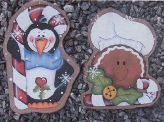 Lg Gingerbread & Penguin - 2 sagome in legno