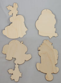 Gingerbread ornaments - 4 sagome in legno