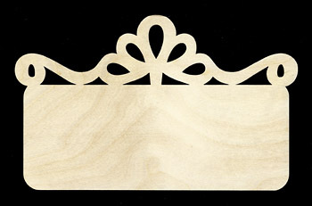 Plaque, Lacy Top Rectangle - 12,5 x 22 cm