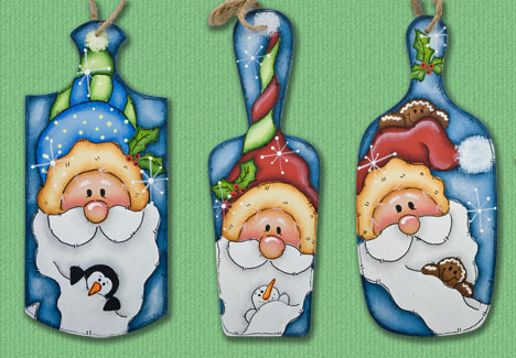 Santa & Friends Ornaments - 3 sagome in legno