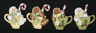 Teacup Ornaments - 4 sagome in legno