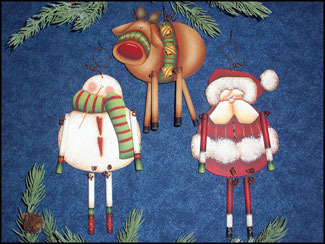 Christmas Danglers Ornaments - 3 sagome in legno