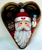 Country heart with santa and toys - Della Wetterman