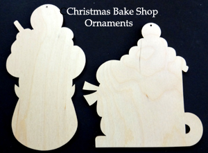 Christmas bake shop - 2 sagome in legno