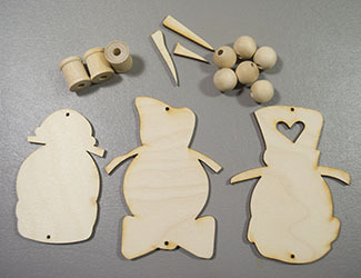 Snowman Spoolers ornaments - 3 sagome in legno