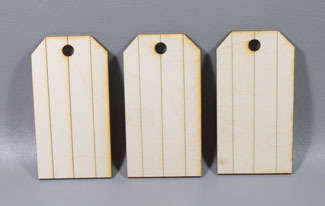 Grooved Tag ornaments - 3 sagome in legno