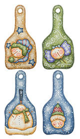 Frosty Paddle Ornaments - 4 sagome in legno