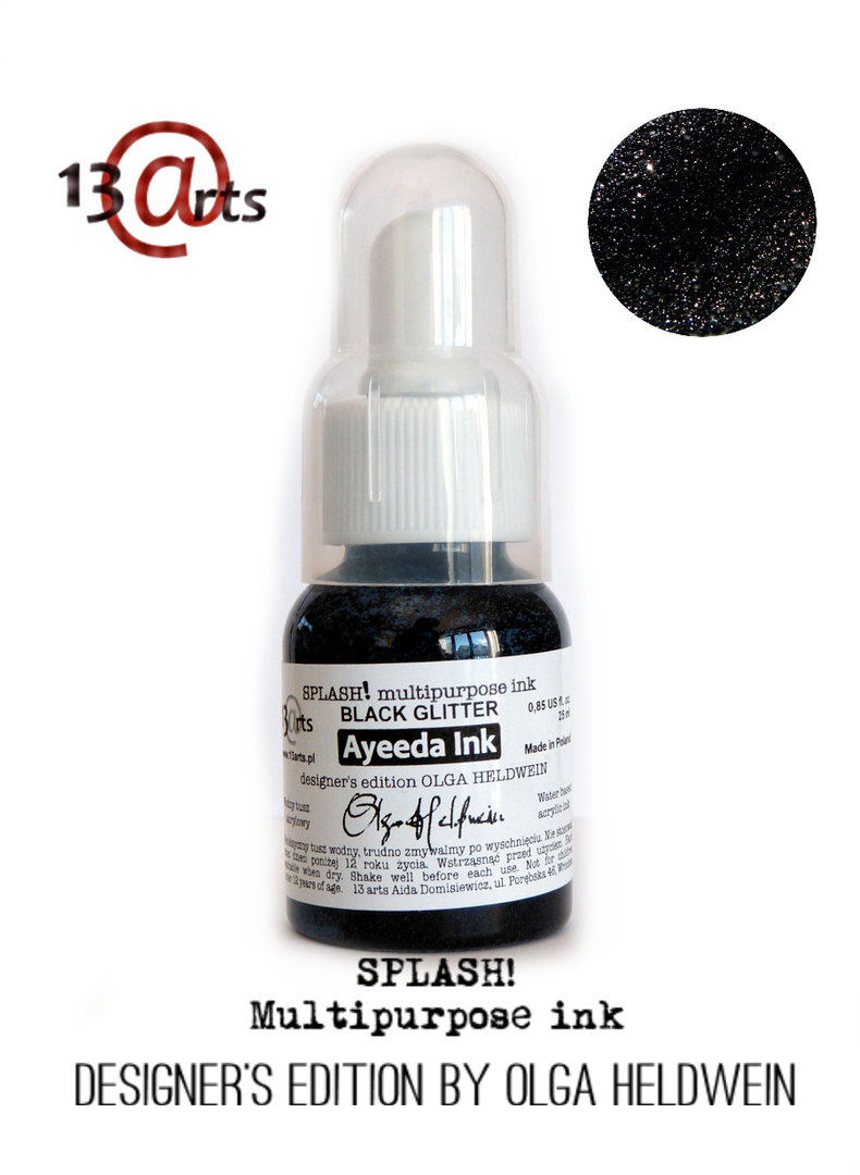 SPLASH! Acrylic Ink Ayeeda - Glitter Black