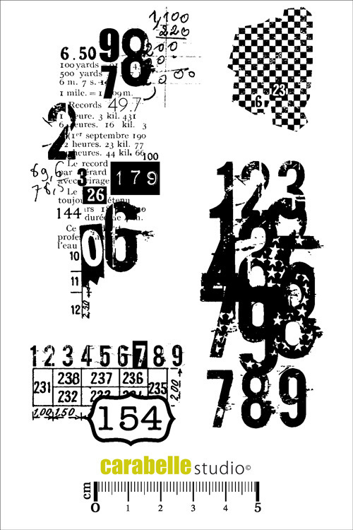 Cling Stamp A6 : Texture avec des chiffres - Carabelle Studio