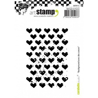 Cling Stamp: Background avec des coeurs - Carabelle Studio