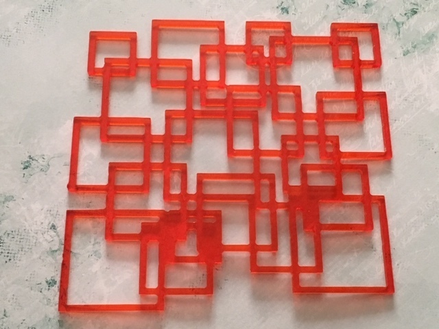 Mix quadrati rosso - decorazione in plexiglass by Pezze e Colori