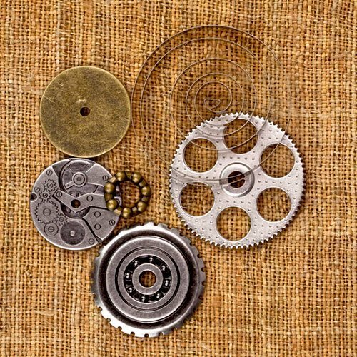 Mechanicals Metal Embellishments - Vintage Trinkets Gears - Prima Marketing
