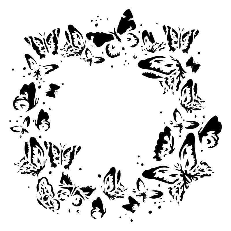 Stencil "Wreath of butterflies" - 13arts