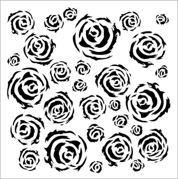 Stencil "Aqua roses" - 13arts