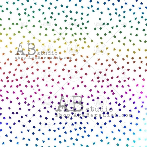 Carta 30x30 ABstudio - Glam Paper sheet 66 - Rainbow With Stars