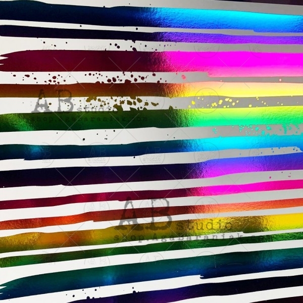 Carta 30x30 ABstudio - Glam Paper sheet 67 - Rainbow Stripes
