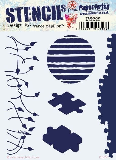 Stencil PS229 - France Papillon for Paperartsy