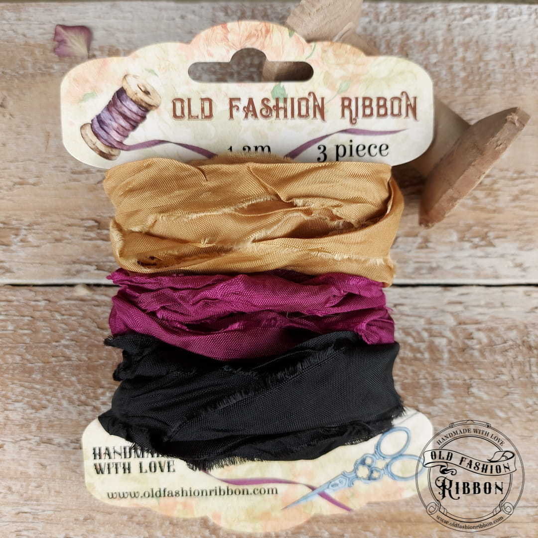 Set 3 nastri raso Old Fashion Ribbons - #M14