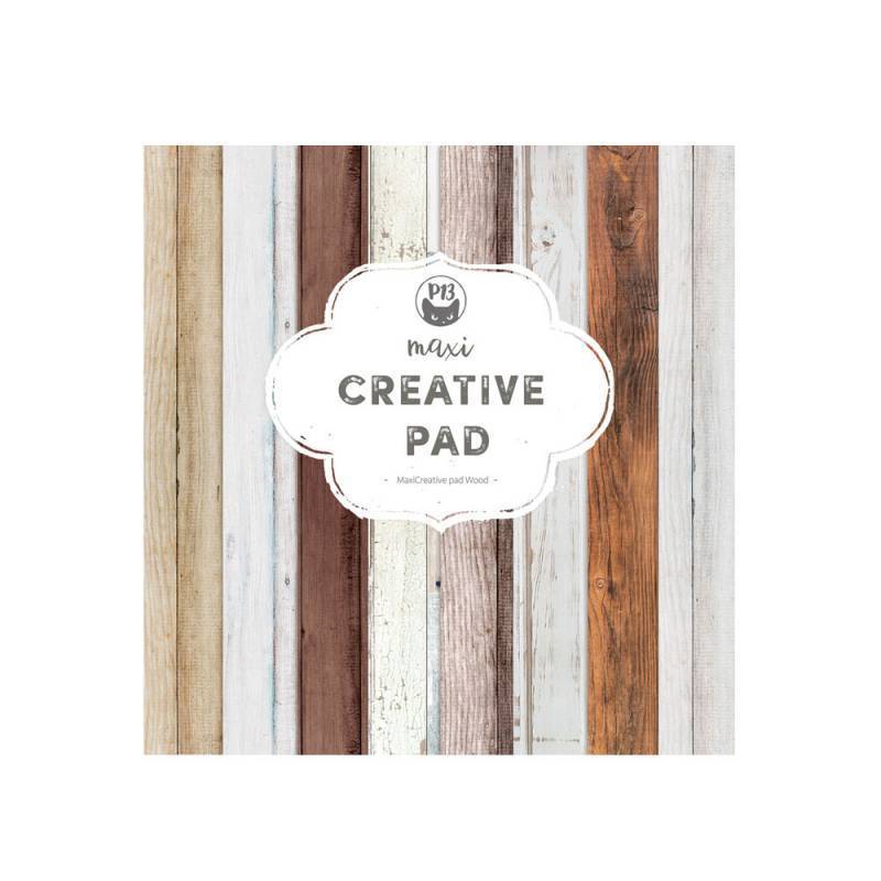 Set di 12 Carte 12x12" P13 - Maxi Creative pad Wood