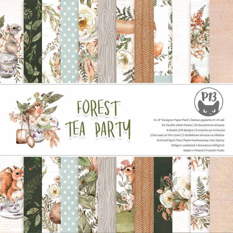 Set di 24 Carte 6x6" P13 - Forest Tea Party