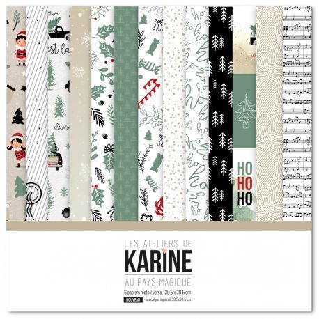 Set di 6 Carte 30x30 Les Ateliers de Karine - Au Pays Magique
