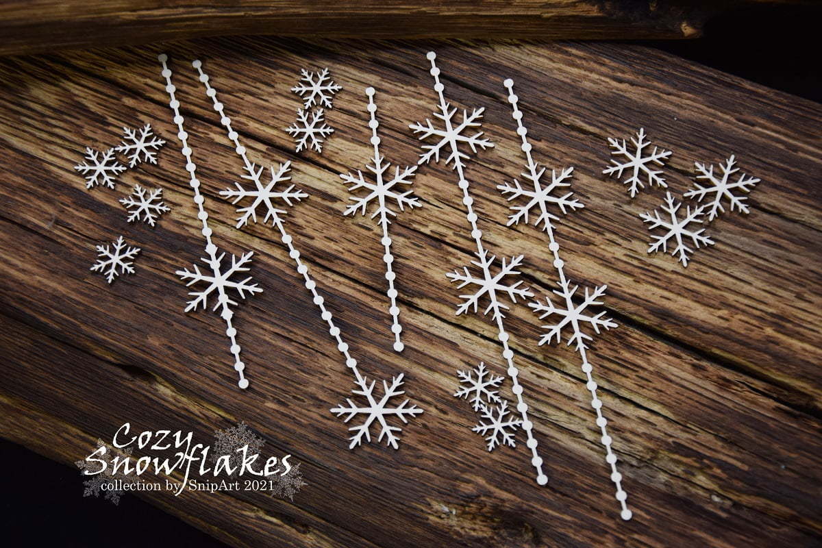 Chipboard - Cozy Snowflakes - Decorative Borders