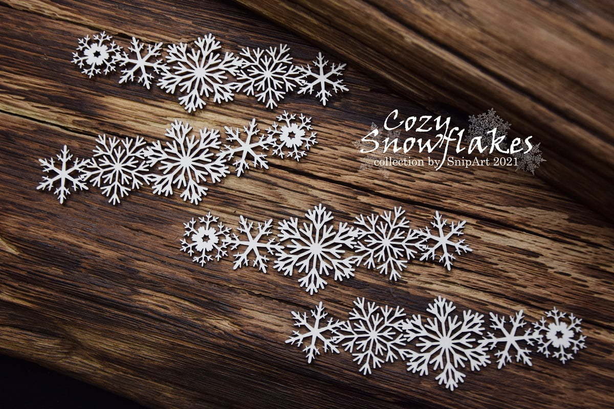Chipboard - Cozy Snowflakes - Snowflake Border