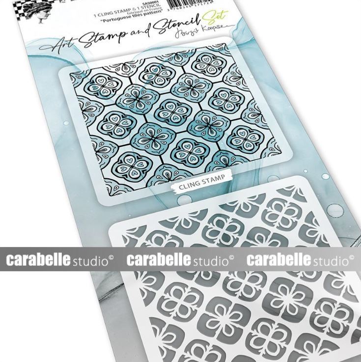 Stamp and stencil Portuguese Tiles pattern by Brigit Koopsen - Carabelle Studio