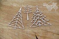 Chipboard Mon MERRY cheri christmas trees - Scrapiniec