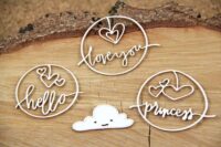 Chipboard Clouded hearts princess - Scrapiniec